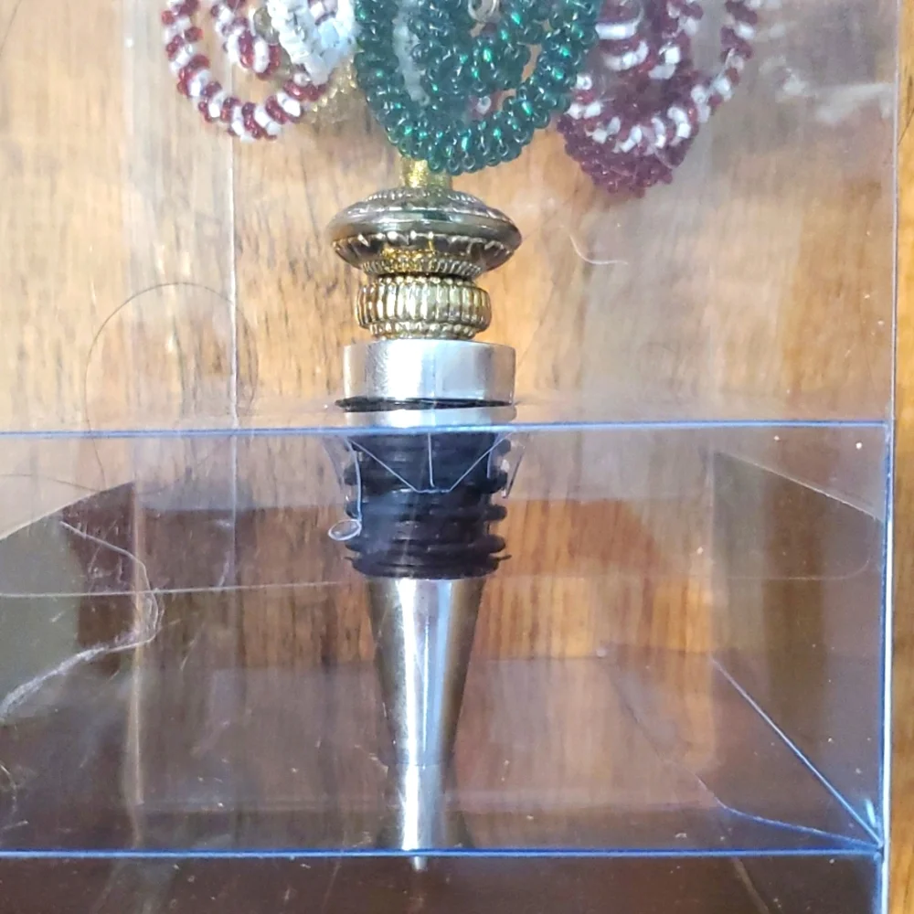 Pier‎ 1 Holiday Swirl Wire Beaded Wine Stopper